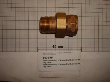 Screw connection,I/O,conical sealing,3341,DN25,1",red brass