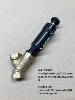 Slanted seat valve,3/4",NC,pneumatic,1/8"air,viton gasket