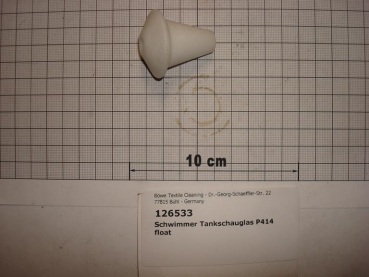 Float,tank sight glass,DM40x40mm conical,plastic,white