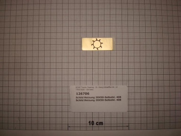 Label for heating 20x50, self-adhesive, gold foil