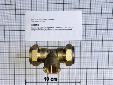 Compression fitting,T-piece,617-22x1/2"x22,female thread
