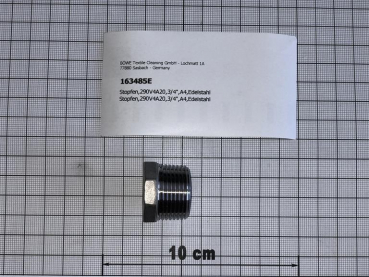 Plug,290V4A20,3/4",A4,stainless steel
