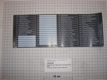 Program sticker French, 5th gen Zollbner control