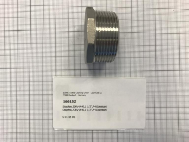 Plug,290V4A40,1 1/2",A4,stainless steel