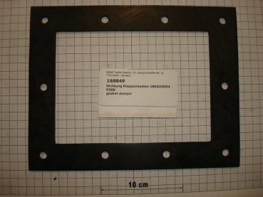Gasket,square,186x220x4mm,10-holes,for damper box,P520,P525