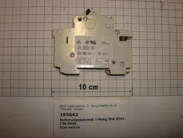 Circuit breaker 1 pole, 20A S261-C20