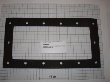 Gasket,square,175x330x4mm,14-holes,flat,Polysorba