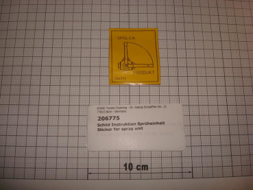 Label for spray unit,sticker