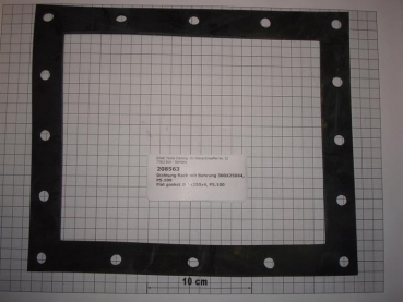 Gasket,square,250x300x4mm,16-holes,P5100