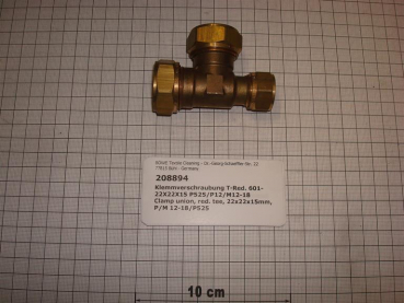 Compression fitting,T,reduced,601-22x22x15