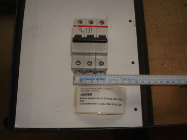 Circuit breaker 3 pole,20A,ABB