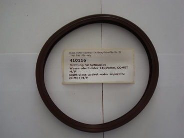 Gasket,round,u-profile,132x150x12mm,f.sightglass145x10mm,water separator/distillation,COMET P/M