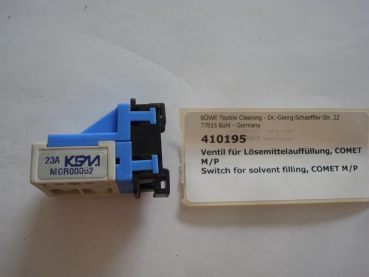 Valve for solvent filling,COMET P/M