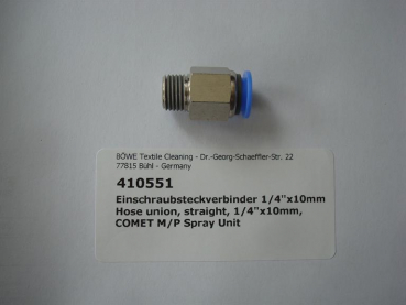 Screw-in connector,straight,1/4"x10mm,brass
