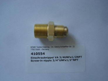 Screw-in nipple 3/4"UNFx1/2"NPT