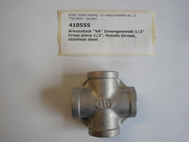 Cross piece,180V4A15,1/2",female thread,stainless steel