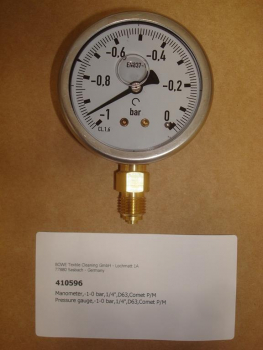 Pressure gauge,-1-0 bar,1/4",D63,Comet P/M
