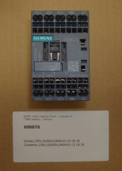 Contactor,230VAC,20A,50/60Hz,BÖWE BWH-10-13-18-35TP+BWH/BWL-10-13-18TP2 washing machine