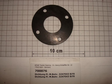 Gasket,round,32x75x3mm,4-holes,SI70