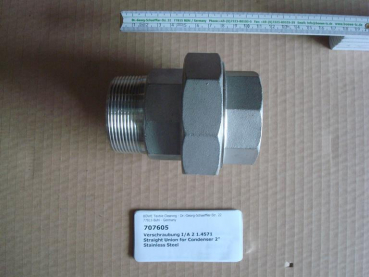 Straight Union i/o for Condenser 2" Stainless Steel