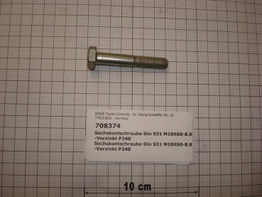 Hexagon screw DIN931,M10x60mm,8.8,galvanized