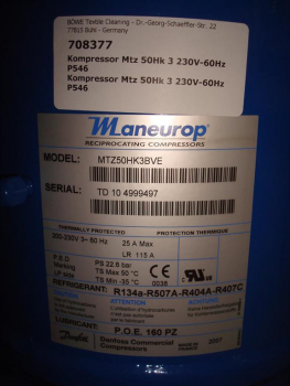 Cooling compressor,MTZ50HK3,230V-60Hz,P546