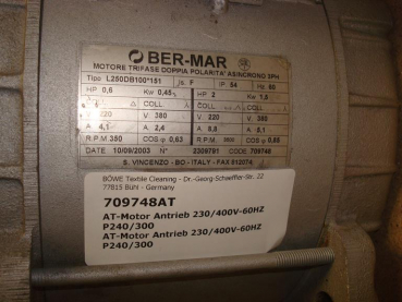 Drive motor,230/400V-60Hz,1,5KW,P240,P300,repaired