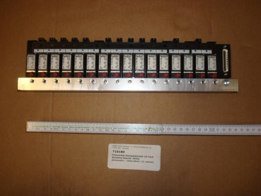 Pneumatic valve block, 16 valves, NC, 24VDC