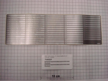 Program sticker German K25/K18