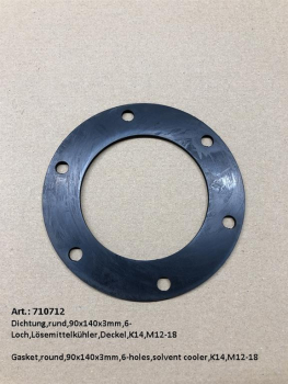 Gasket,round,90x140x3mm,6-holes,solvent cooler,K14,M12-18