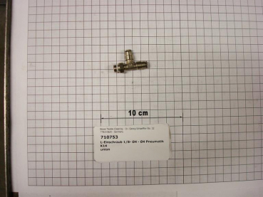 T-plug connector,1/8"x4x4mm,brass