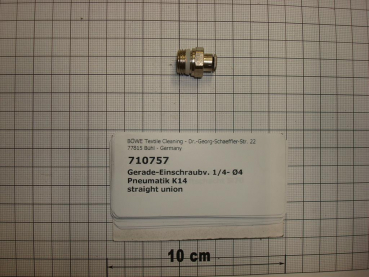 Einschraub-Steckverbinder,gerade,1/4"x4mm, Messing
