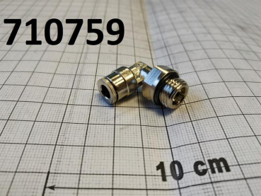 Elbow plug connector,1/4"x6mm,brass,rotatable
