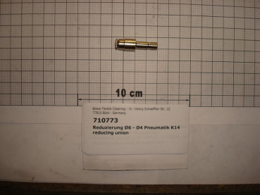 Plug connector,reducing Ø6-Ø4mm,brass