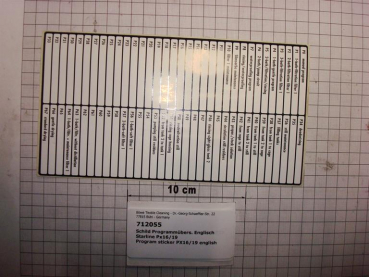 Program sticker English PX16/19