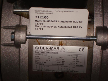 Drive motor,230/400V-50/60Hz,2,2KW,806455,drilled 20mm,KX13-19