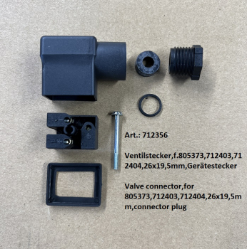 Valve connector,for 805373,712403,712404,26x19,5mm,connector plug