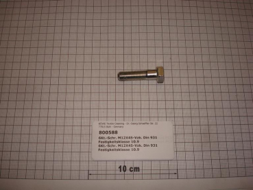 Hexagon screw DIN931,M12x45mm,10.9,galvanized,P/M12-18