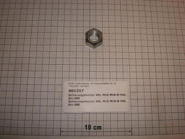 Lock nut DIN980, M16, grade 8, galvanized