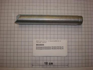 Peg with female thread M16x170