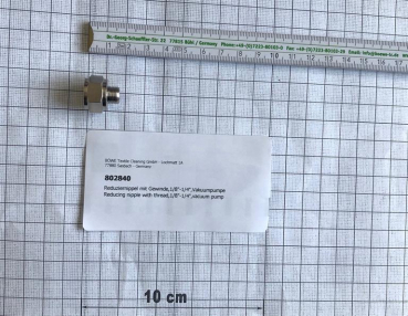 Reducing nipple cylindrical,I/O,G1/4"-G1/8",nickel-plated brass,f. vacuum pump