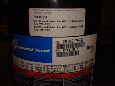 Cooling compressor,Copeland,Emerson,Scroll,ZR61KCE-TF5-522,230V-60Hz,screw connection,M12-M18USA