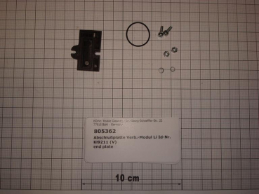 End plate for valve block connection