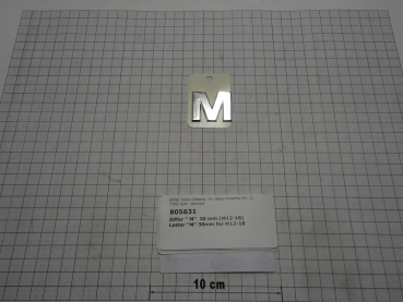 Buchstabe,"M",30mm,Chrom