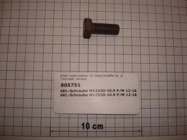 Hexagon screw DIN933,M12x30mm,10.9,black, P/M12-18