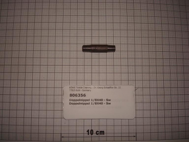 Double nipple,NIPS0404,1/8"x40mm,black