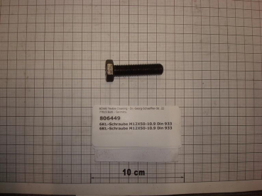 Hexagon screw DIN933,M12x50mm,10.9,galvanized