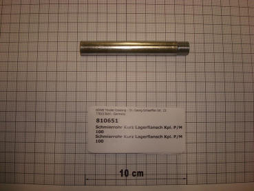 Grease tube,short,for bearing flange,100mm long,InduLine,