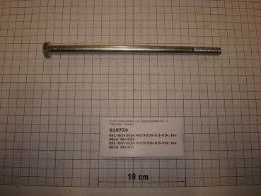 Hexagon screw DIN931,M10x200mm,8.8,galvanized