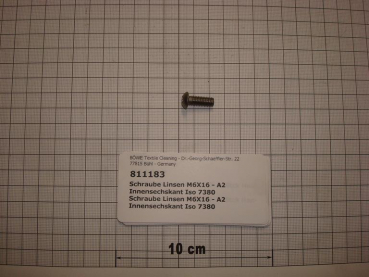 Lens head screw M16x16mm,A2 stainless steel,ISO7380